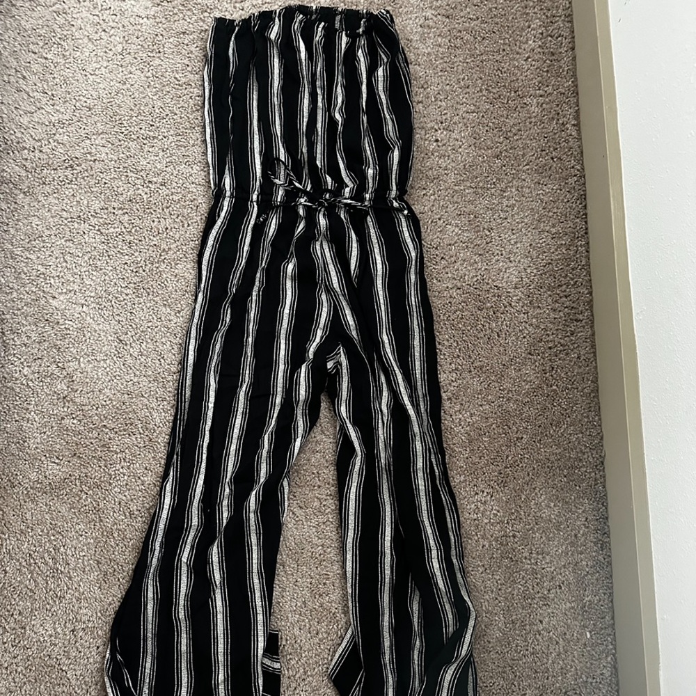 Blue Life Striped Jumpsuit